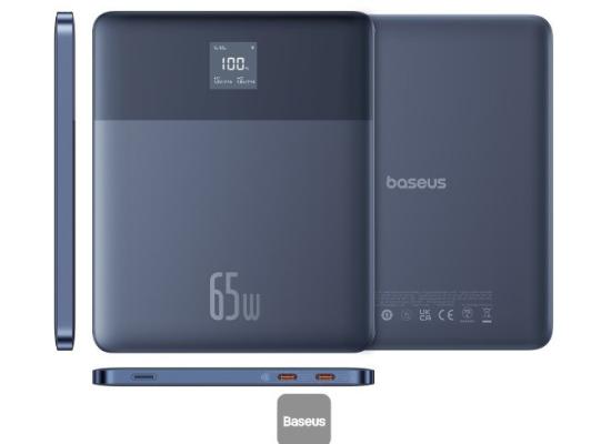 Baseus Blade2 12000mAh Power Bank | 65W Fast Charging Ultra-Thin Digital Display Intelligent Edition Battery Pack For Laptop/MacBook & Phones - Blue
